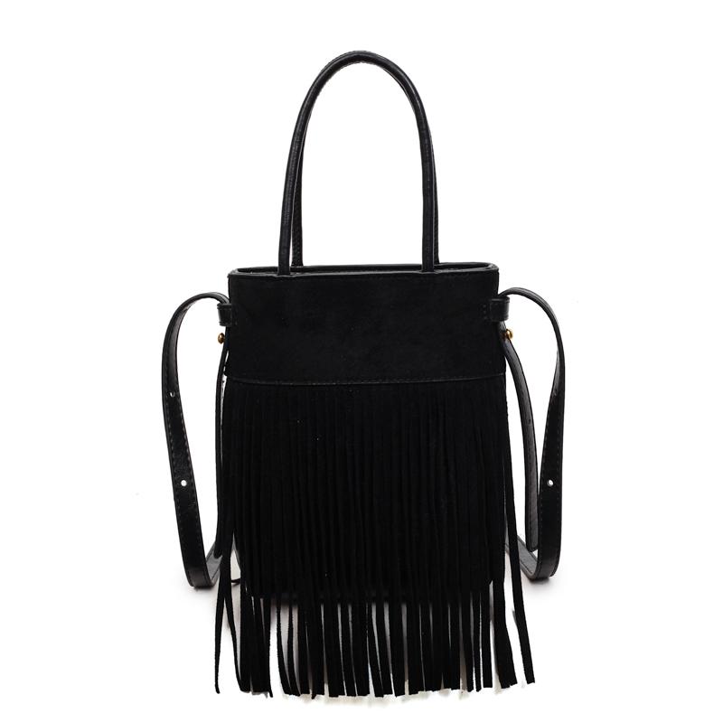 

Faux Suede Tassel Ethnic Crossbody Bags Solid Color Large Capacity Vacati Women s Bags 2026 Brand Autumn Retro Shoulder Bag чёрный