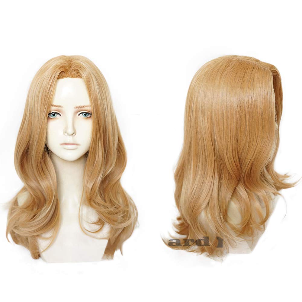 

cosplay party wig 2 bonus items Heat-resistant wig, fox-colored, medium-long, curly, chemise, +
