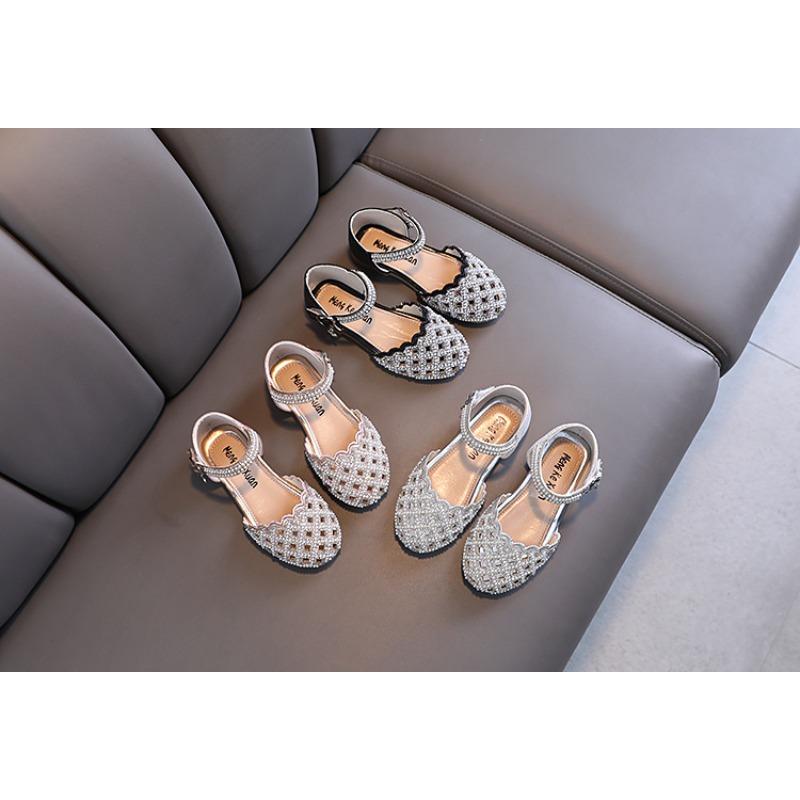 Summer & Autumn New Korean Style Princess Shoes for Girls, Hollow-out Leather Flats for Little to Big Kids