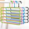 New Multi-functional Five-layer Pants Rack Clothes Hanger Candy-colored Plastic Hanger For Storage And Organization