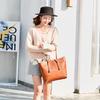 Fashion Women's PU Bag Solid Color Large Capacity Handbag Sewing Thread Zipper European Style Fashion Simple Tote Bags