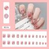 24Pcs Korean Fresh False Nails Patch Artificial Press On Wearing False Nails Detachable Fake Fingernails Full Cover Nail Tips