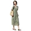 Demana Gentle Commuting Summer Lady Style Round Neck Mid Sleeve Embroidered Loose A-Line Slim Dress Women Premium Feel