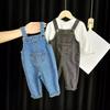 Children's Baby Denim Overalls Spring and Autumn Models for Babies 3 Girls 1 One-year-old Western Style Spring Casual Long Pants for Outer Wear