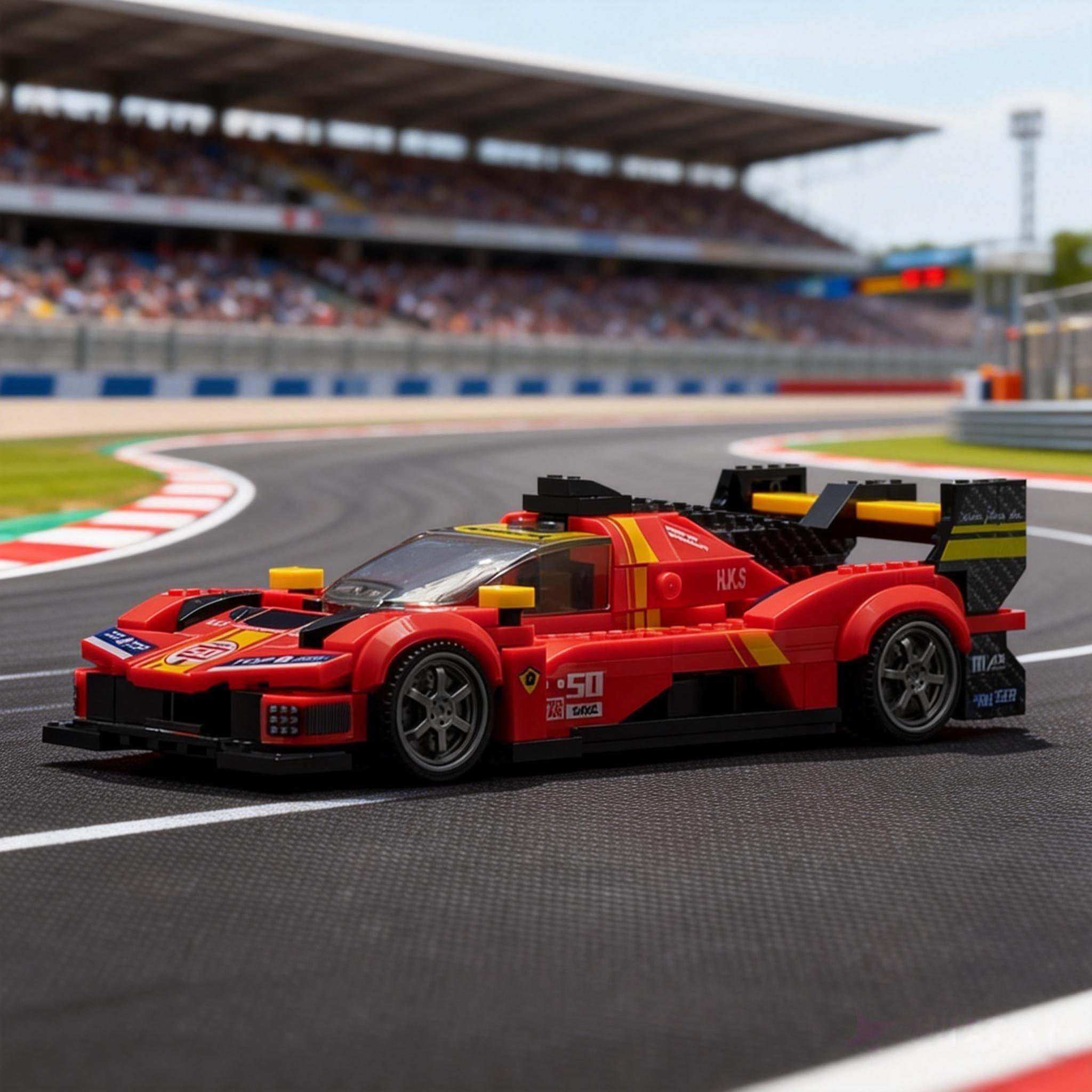 

MOC Speed Racer Sports Car Building Blocks Technical Racing Vehicle Supercar Garage Scene Assembly Bricks Toys Kids Adults Gifts No box