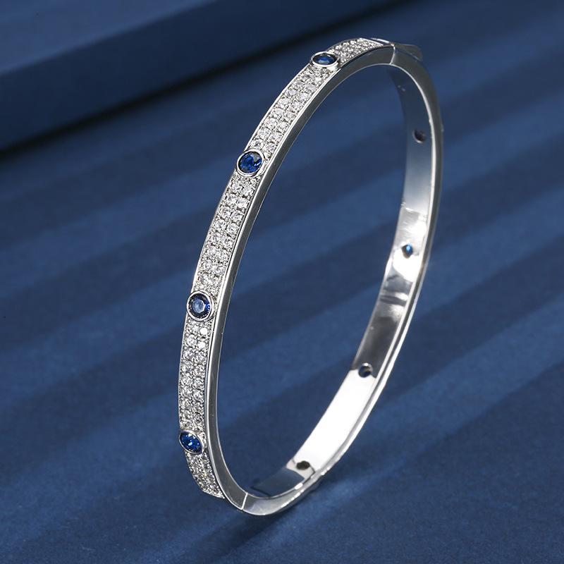 Jewelry Simulation Color Treasure Corundum Retro Full Diamond Bracelet Female