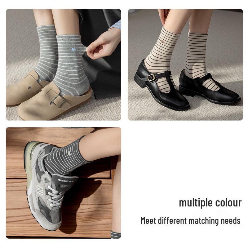 Women's 100% Cotton Mid-Calf Seamless Scrunch Socks - New Autumn/Winter Collection