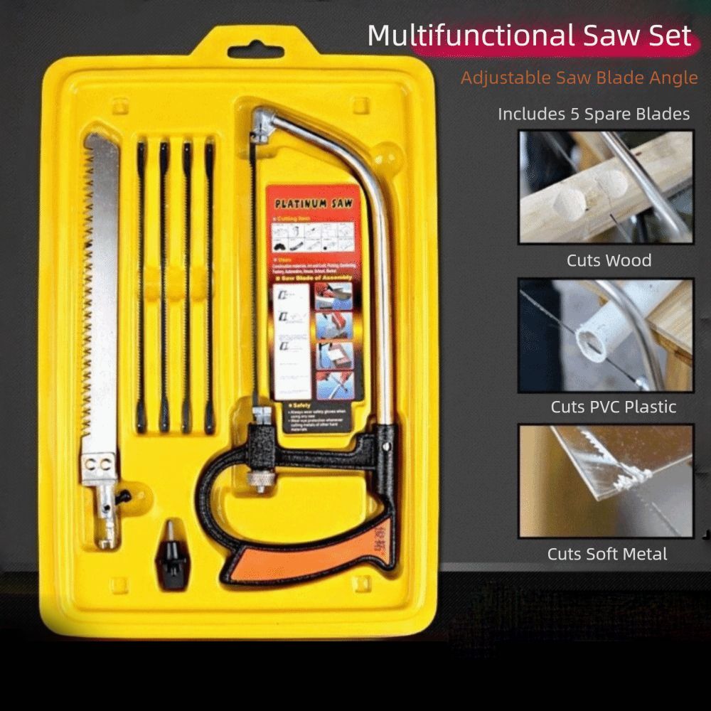 Multi-functional DIY Hand Saw Comfortable Handle Simple and Convenient Blades Kit Sharp Blade Cutting Tool Wood Metal Glass