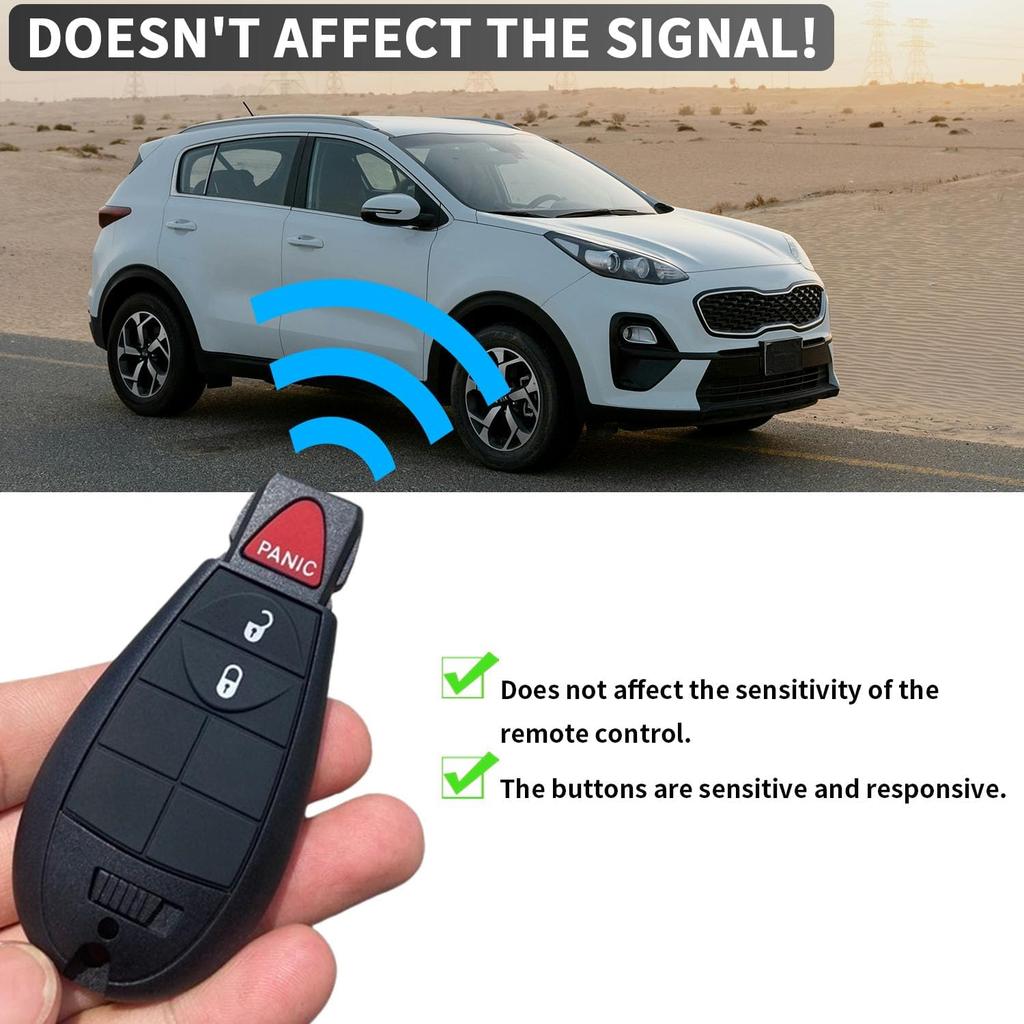 3 Button Key Fob Case Replacement for Dodge Ram 1500 2500 3500 4500 5500 2008 2009 2010 2011 2013 2014 2015 2016 2017 2018    GQ4-53T 56046953AE