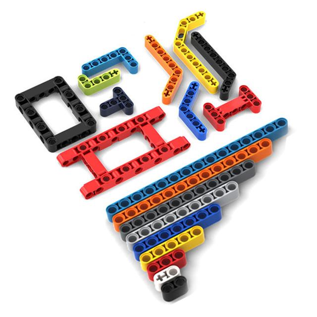MOC High-tech Beam Thick Series L-shape and Bent Beam DIY Building Blocks Bricks Compatible with Lego High-tech Educational Toy