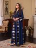 AB052 Women's Embroidered Striped Abaya - Middle East Arabic Muslim Robe