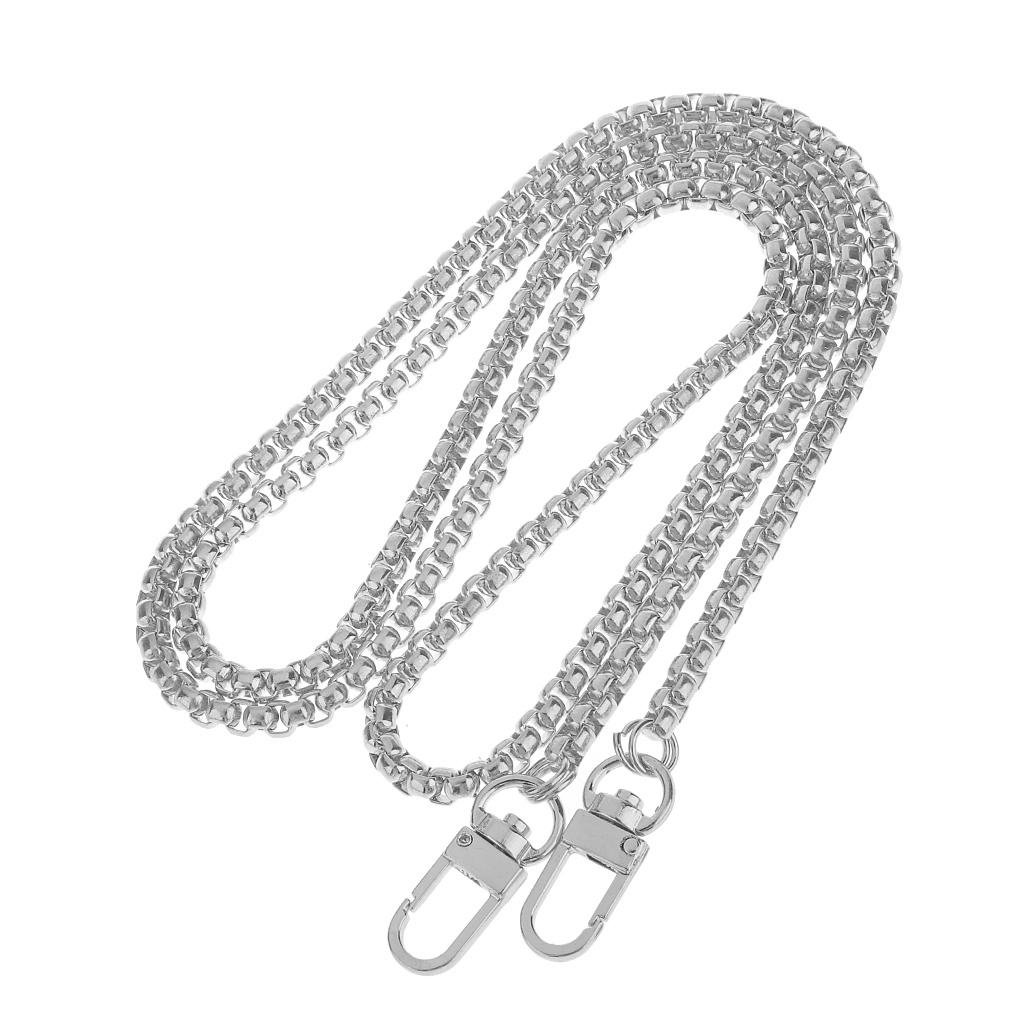 Metal Purse Chain Strap Replacement Handbag Bag Accessories, with Metal Buckles, 47 Inch