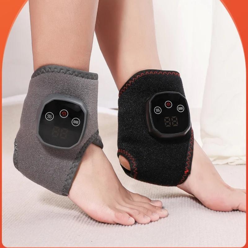 2026 New Electric Heat and Vibration Ankle Wrist Massager Hot Compress Therapy Ankle Massage Heated Wrap Support Brace Foot Protector