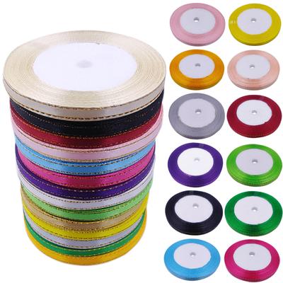 22Meters 7mm High Quality Popular Accessories Gold Wire Strap Nylon Webbing Belt Accessories  Ribbon Tape Party Wedding Supplies