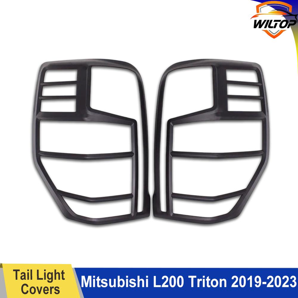 Mattschwarze Rückleuchtenabdeckungen für Mitsubishi L200 Triton 2019-2025 Schutzabdeckung Außen ABS Lampenhaube Auto Außen Zubehör