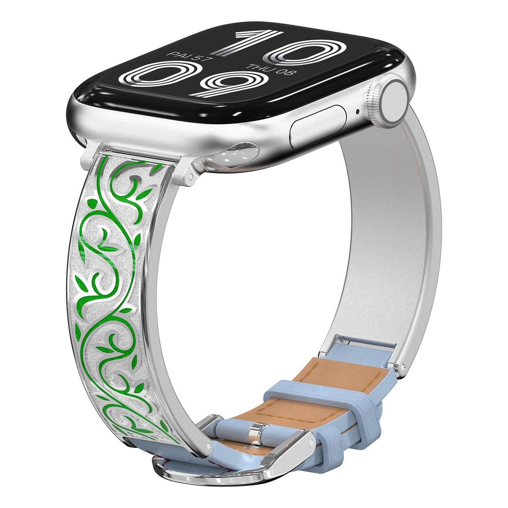 Cinturini di Lusso in Metallo e Vera Pelle per Apple Watch - Accessorio di Moda di Alta Gamma