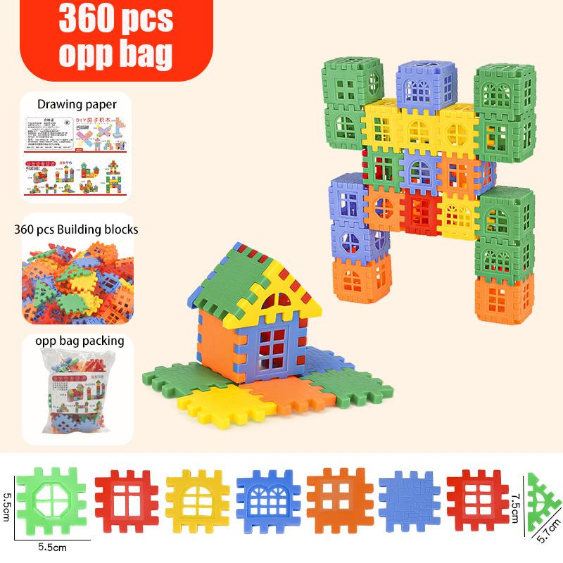 Non-Toxic Children Building Houses Building Blocks Assembling Toys Puzzle Large Particle Blocks Wall And Window Models Puzzle For Kids Toy