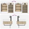 5 Piece Bathroom Furniture Set Sonoma Oak Engineered Wood and Glass