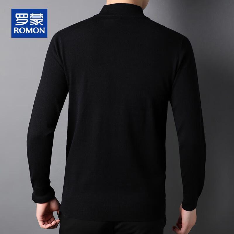 ROMON Men's Cashmere Blend Half-Zip Mock Neck Sweater