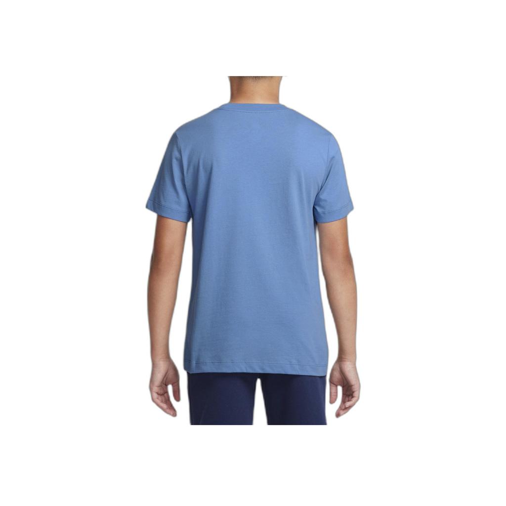 Nike Kids Pullover Round Neck Short Sleeve T-Shirt Kids Tops Blue FZ5177-415