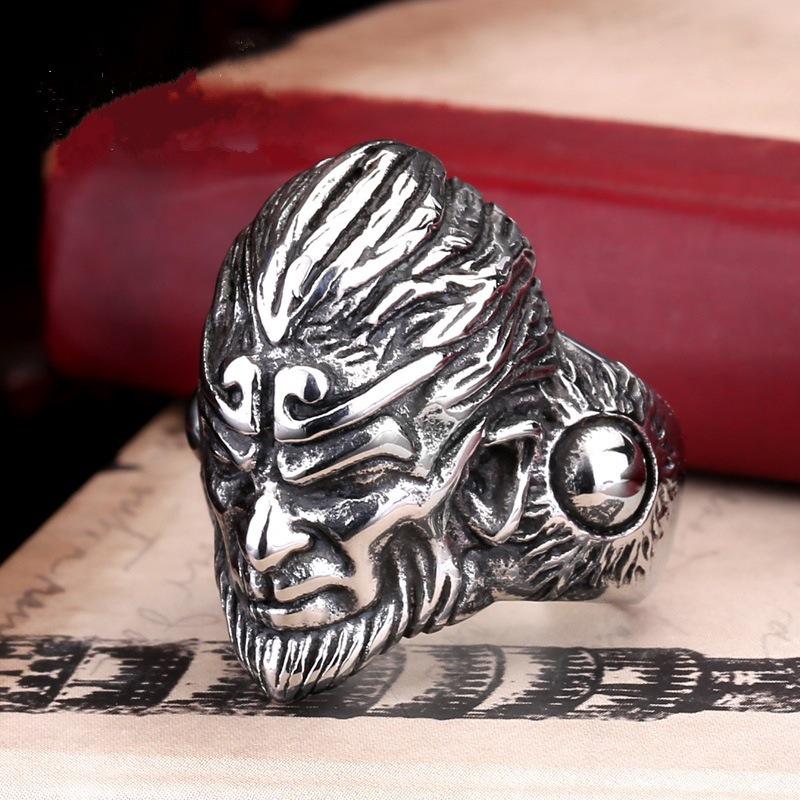 Fashionable Ethnic Style Monkey Year Animal Year Jewelry Monkey King Men's Ring