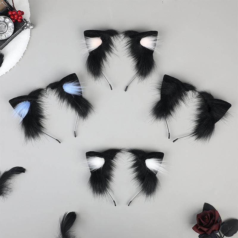 Cartoon Plush Cat Ears Headband For Women Girls Cosplay Hair Band Funny Cute Lolita Hair Hoop Creative Hair Accessories Gifts