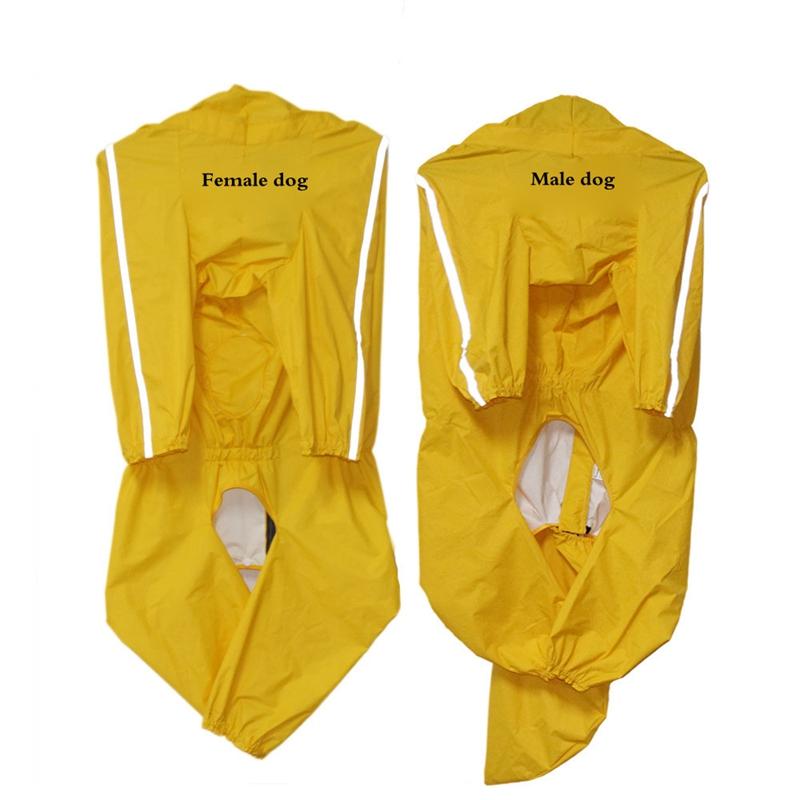 Large Dog Raincoat Waterproof Polyester Safety Reflective Stripe Rain Jacket for Golden Retriever Labrador Husky 8XL-12XL