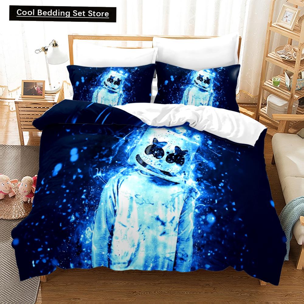 Neues 3-teiliges einseitig bedrucktes Serien-DJ-Digitaldruck-Bettbezug-Bettwäscheset Bequemes atmungsaktives Laken Bettdecke Bettset