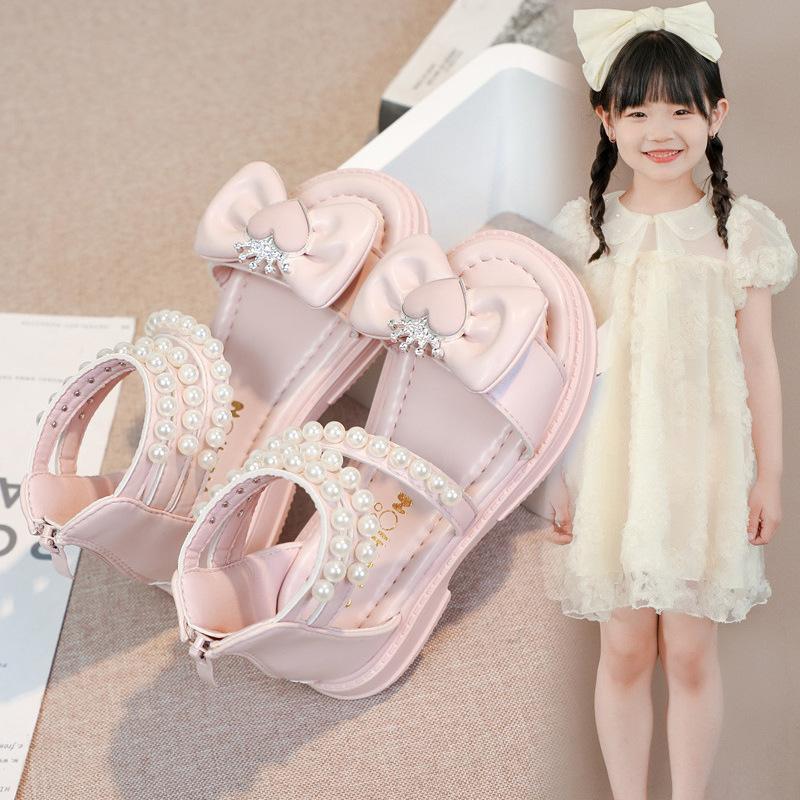 

Босоножки для девочек Любовь Сладкие Банты Детская Римская Обувь Гладиаторы Открытый Носок 2025 Лето Новая Детская Обувь Принцессы Бусины Внутренняя Мягкая Подошва 26 розовый