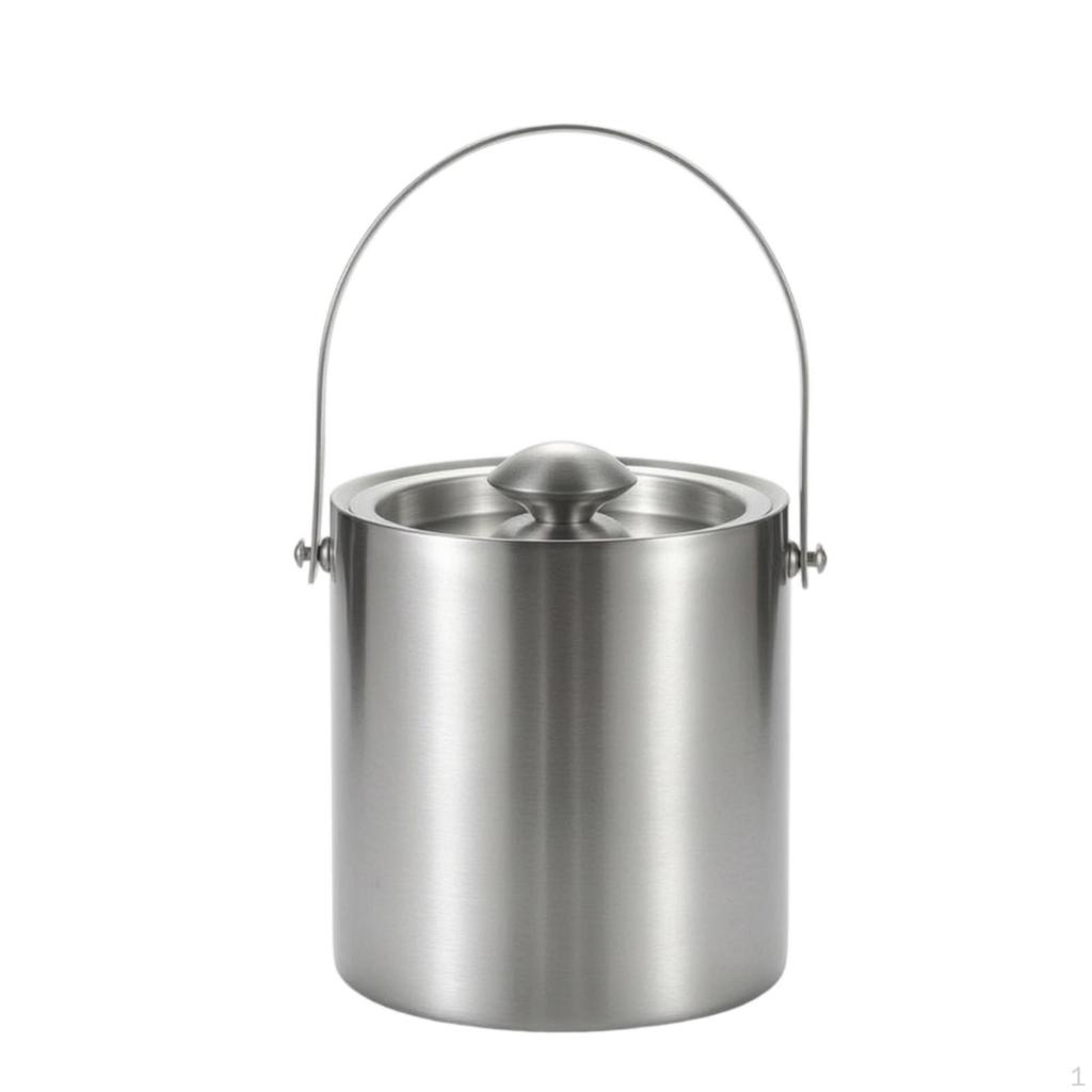 Ice Bucket with Lid Stainless Steel Insulated Easy to Chilled Drink