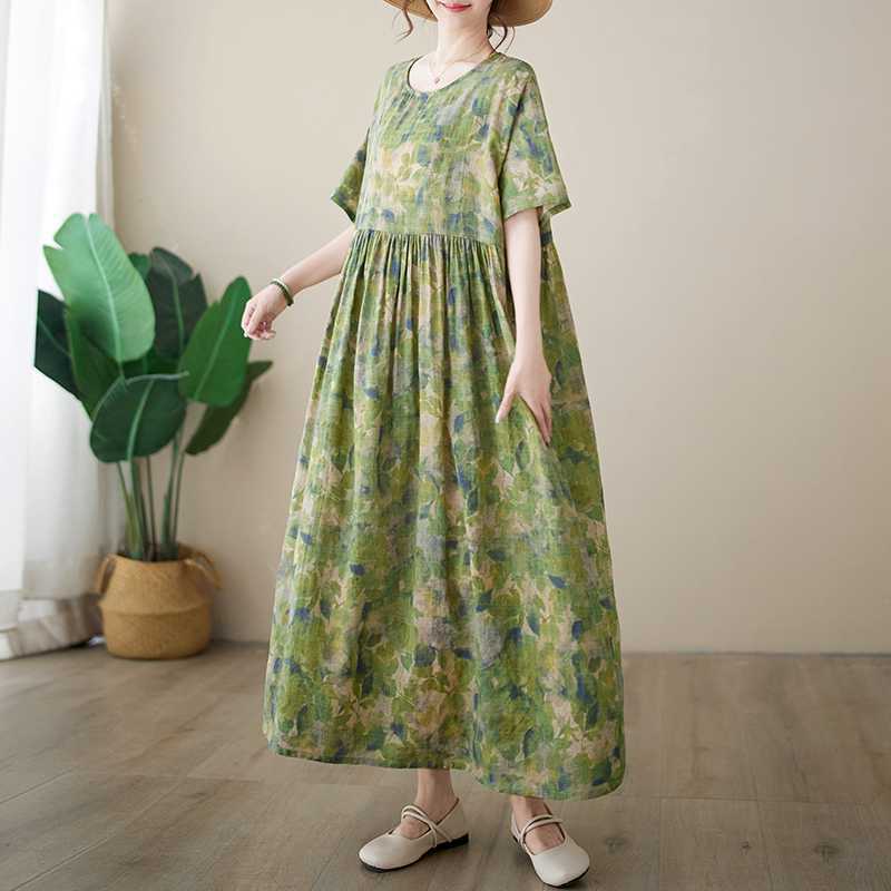 Summer New Round Neck Printed Dresses