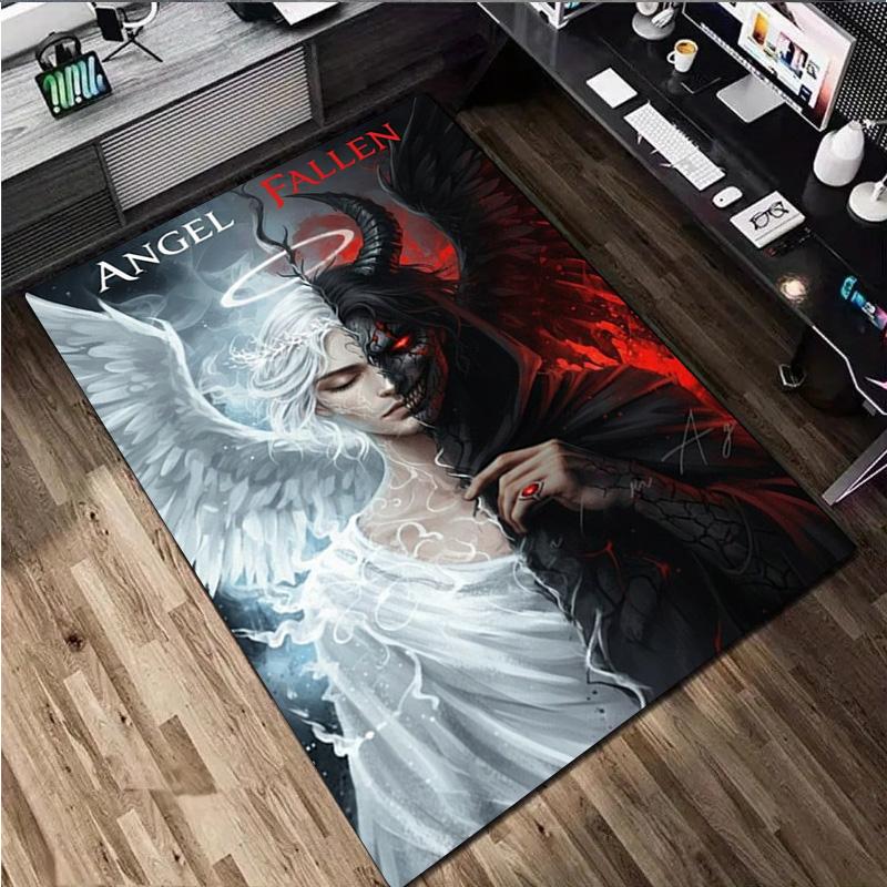 Angel and Demon Rug - Home carpet Office Decorative Carpet For Living Room Bedroom Door Mat Floor Rug Computer Chair Area Rug
