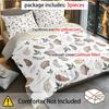 3pcs Various Plant Leaves Printed Quilt Set- Includes 1 Quilt Cover and 2 Pillow Cover (without Filler)