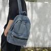 Japanese Washed Denim Canvas Schoolbag Female High School College Student Backpack Lazy Fashionable Simple Travel