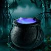 12 LED Halloween Witch Bucket Halloween Cauldron with Mist Maker