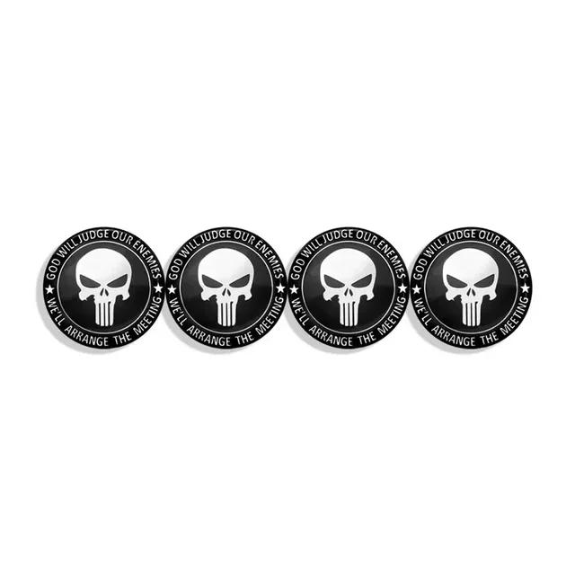 

Car Decor 56mm 4pcs Skull Logo Car Wheel Center Hub Cap Aluminium Sticker For Universal Cars Styling Accessories