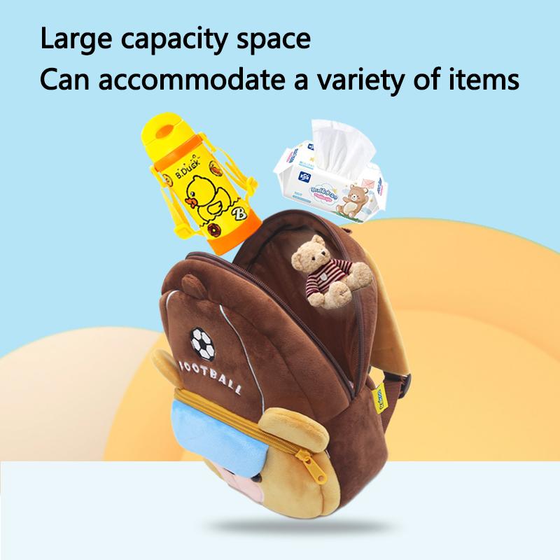 Cute Children's Backpack Plush Material Backpack for Boys and Girls Cartoon Animal Games Series Schoolbag Baby Backpack2-4 Years