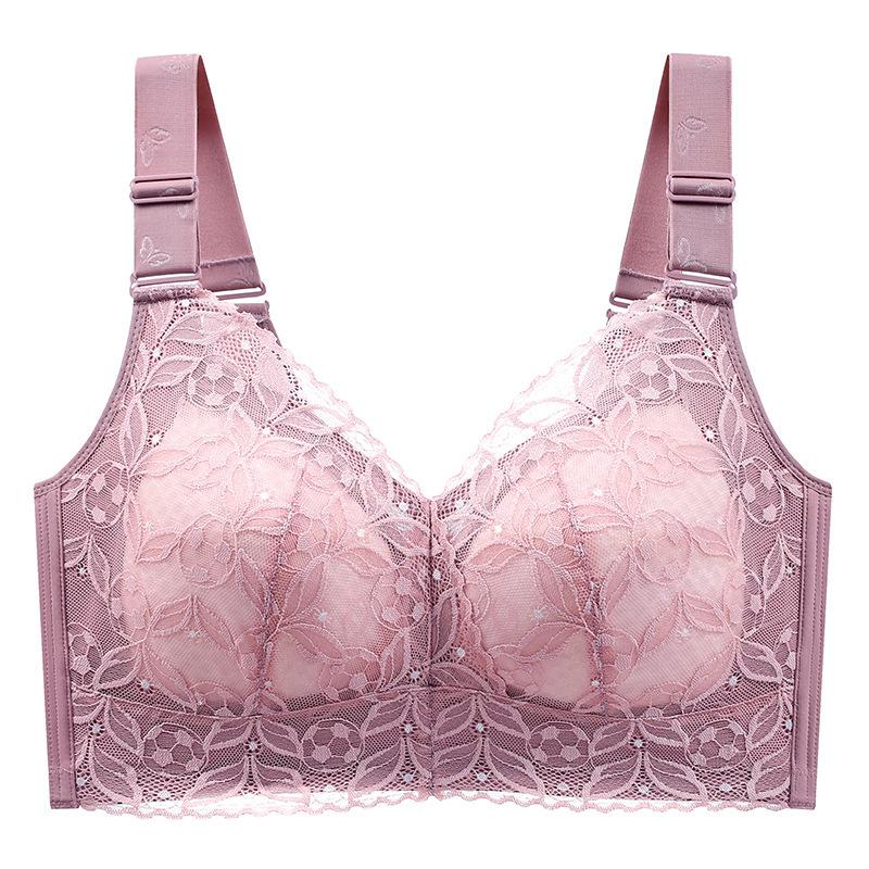 Dünner BH ohne Bügel Übergröße BH Damen Verstellbarer BH Vollschalen BH Raff-BH Zubehör-BH