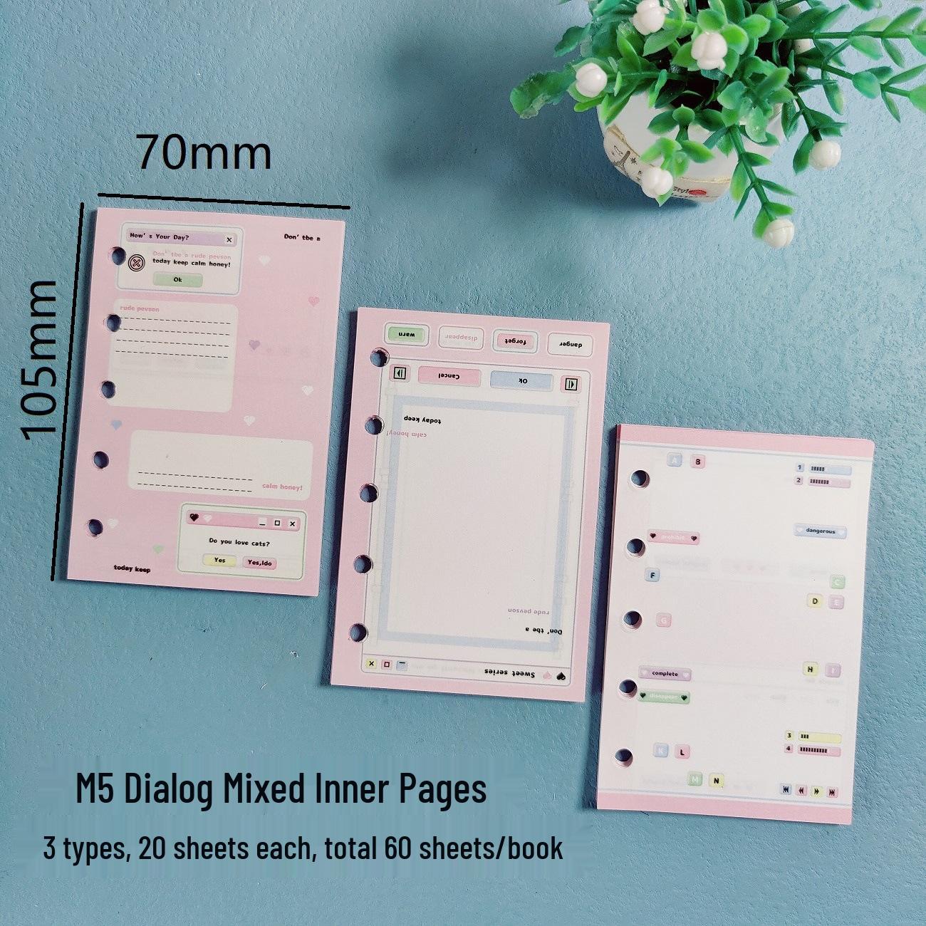 M5 Core 5-Hole Planner Refill: Color Blank Pages & Sticky Notes