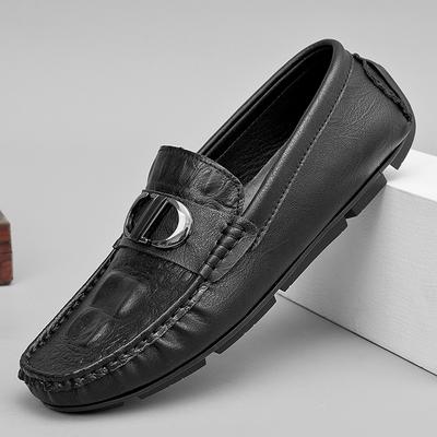 Zapatos Casuales de Cuero para Hombre Mocasines Ligeros Zapatos Slip on Cómodos para Conducir
