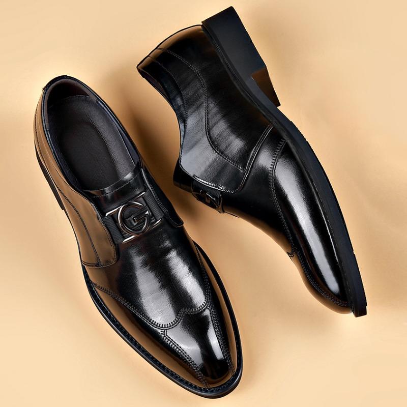 Men's Dress Shoes Casual Leather Shoes Pointed Business Shoe Luxury Loafers Wedding Party Footwear Brogue Shoes for Men