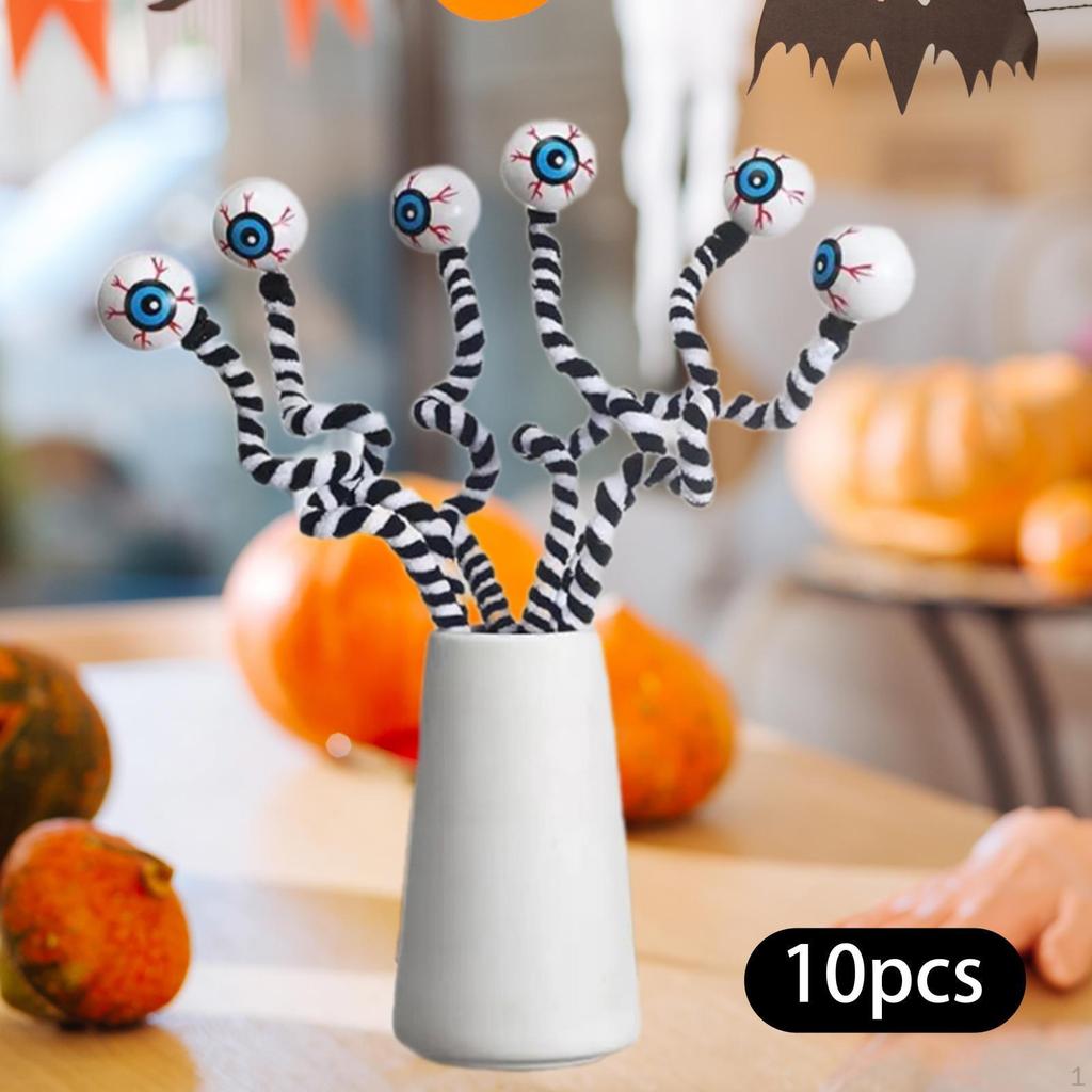 10 Pieces Halloween Eyeballs Picks Decor DIY Crafts Scary Branch for Festival