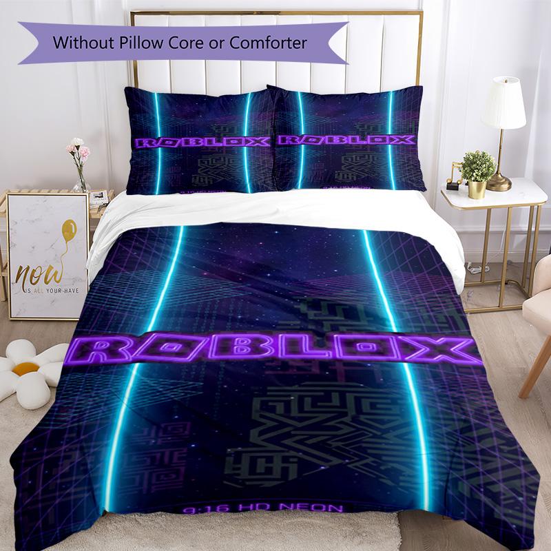 Ensemble de literie Roblox Housse de couette respirante avec taies d'oreiller Linge de lit décoratif pour chambre à coucher Décoration de maison Cadeau d'anniversaire