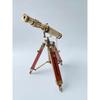Victorian Nautical 10" Brass Antique Working Telescope With Wooden Tripod Stand - Marine Spyglass Telescope