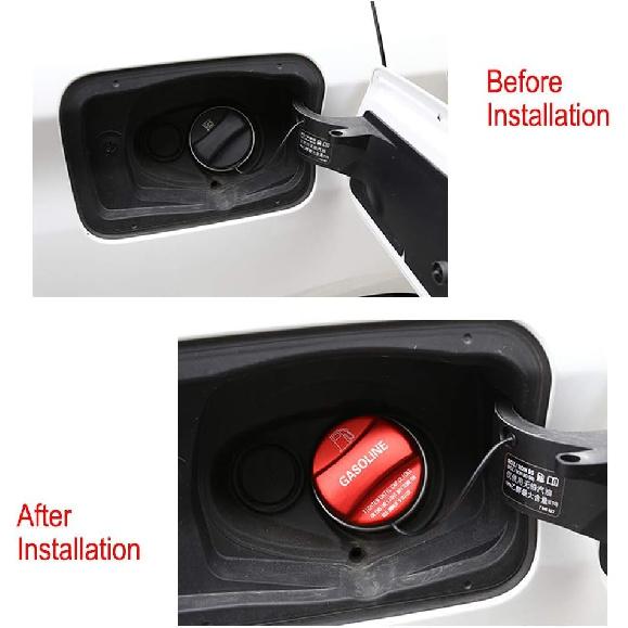 Aluminum Alloy Gasoline Gas Fuel Tank Cap Cover Trim for BMW X1 X2 X3 X4 X5 X6 F10 F15 F16 F25 F26 F30 F34 F35 F48 F47 G30 G38, Blue, Red (Red)