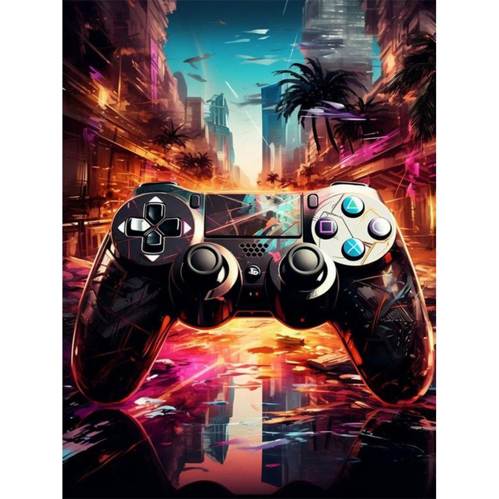 Colorful Neon Light 5D DIY Diamond Painting Kit Game Machine Sticking Diamond Embroidery Handmade Mosaic Home Decoration