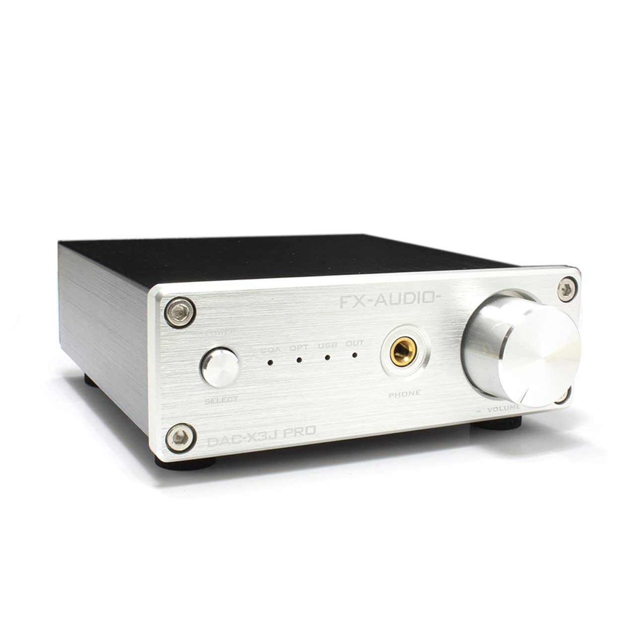 

PRO DAC ES9023P Живлення від USB-шини Потужний підсилювач для навушників Оптичний цифровий Коаксіальний цифровий 3 входи FX-AUDIO- DAC-X3J [Сріблястий] Hi-Res
