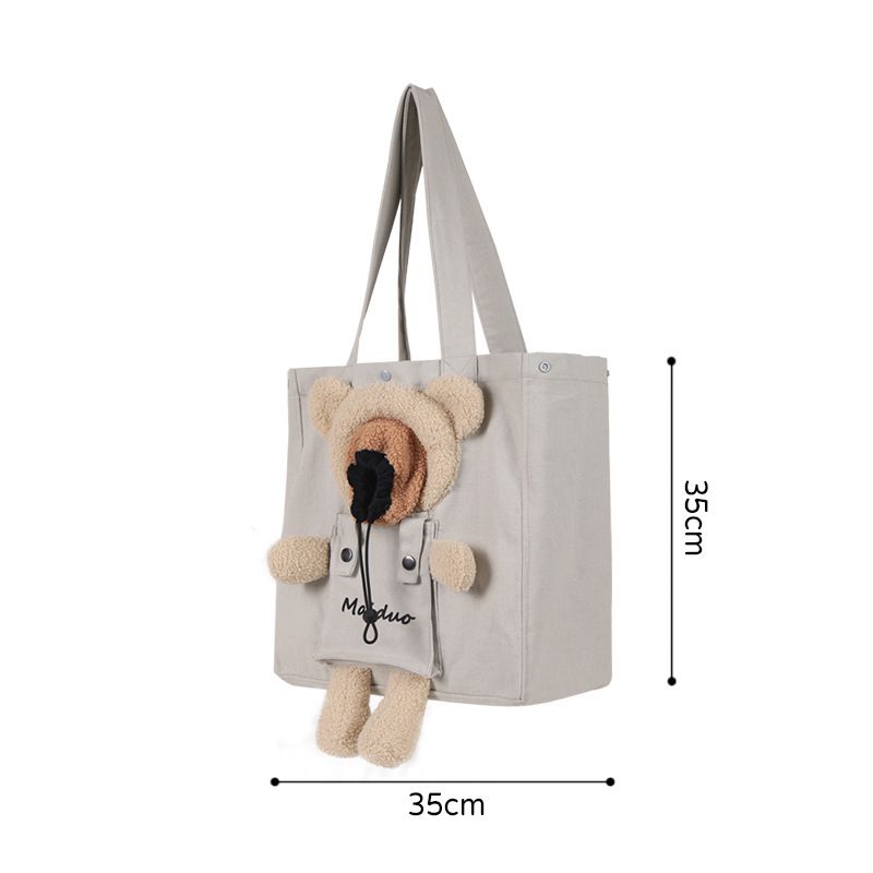 Pet Cat Canvas Handbag Portable Cat Dog Cute Fun Carrier Bags Soft Pet Carriers Outgoing Travel Pets Handbag with Safety buckle