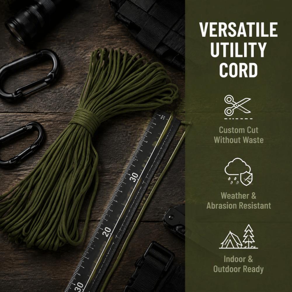 Durable Survival Rope 100 FT Emergency Tool Practical Parachute Cord  Outdoor Survival