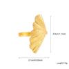 Elegant 18K Gold-Plated Geometric Stainless Steel Ring with Natural Stone, Adjustable for Women